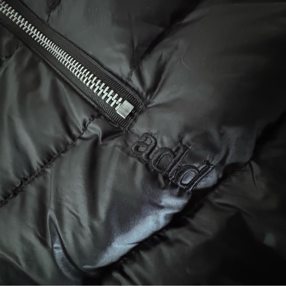 Add Down Puffer Jacket Black Reversible Hood Sz 0 - image 8